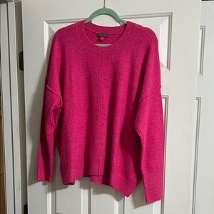 Vince Camuto Fuchsia Pink Long Sleeve Pullover Crew Neck Sweater Size Large